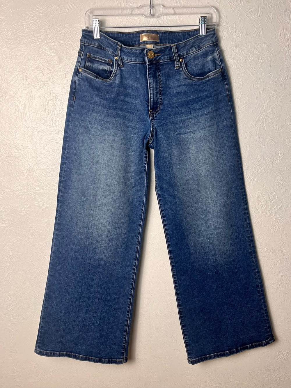 Kut From The Kloth Maya Fab Ab Wide Leg Jeans Womens Size 4 Petite Blue Denim